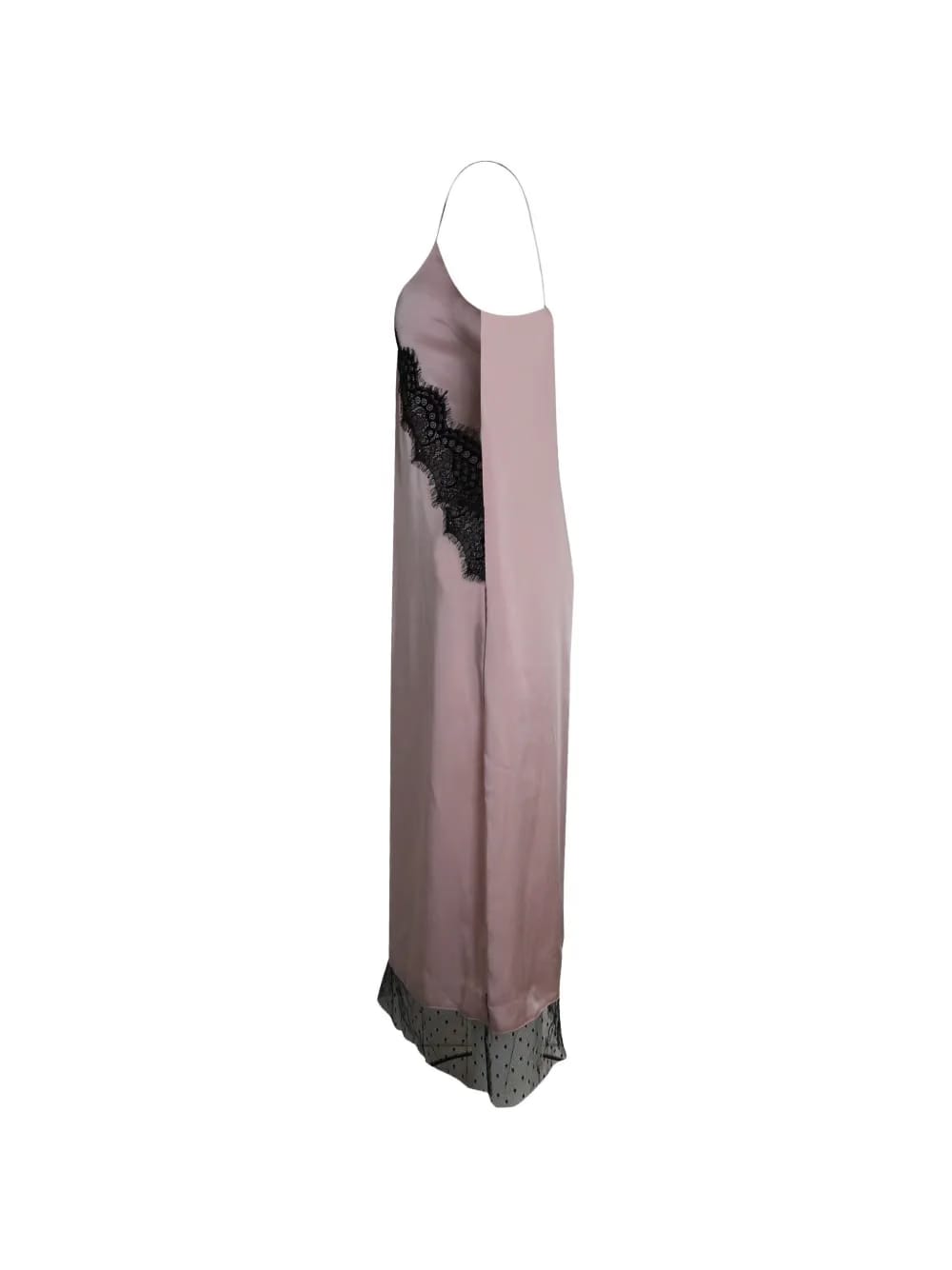 lace-trimmed midi dress