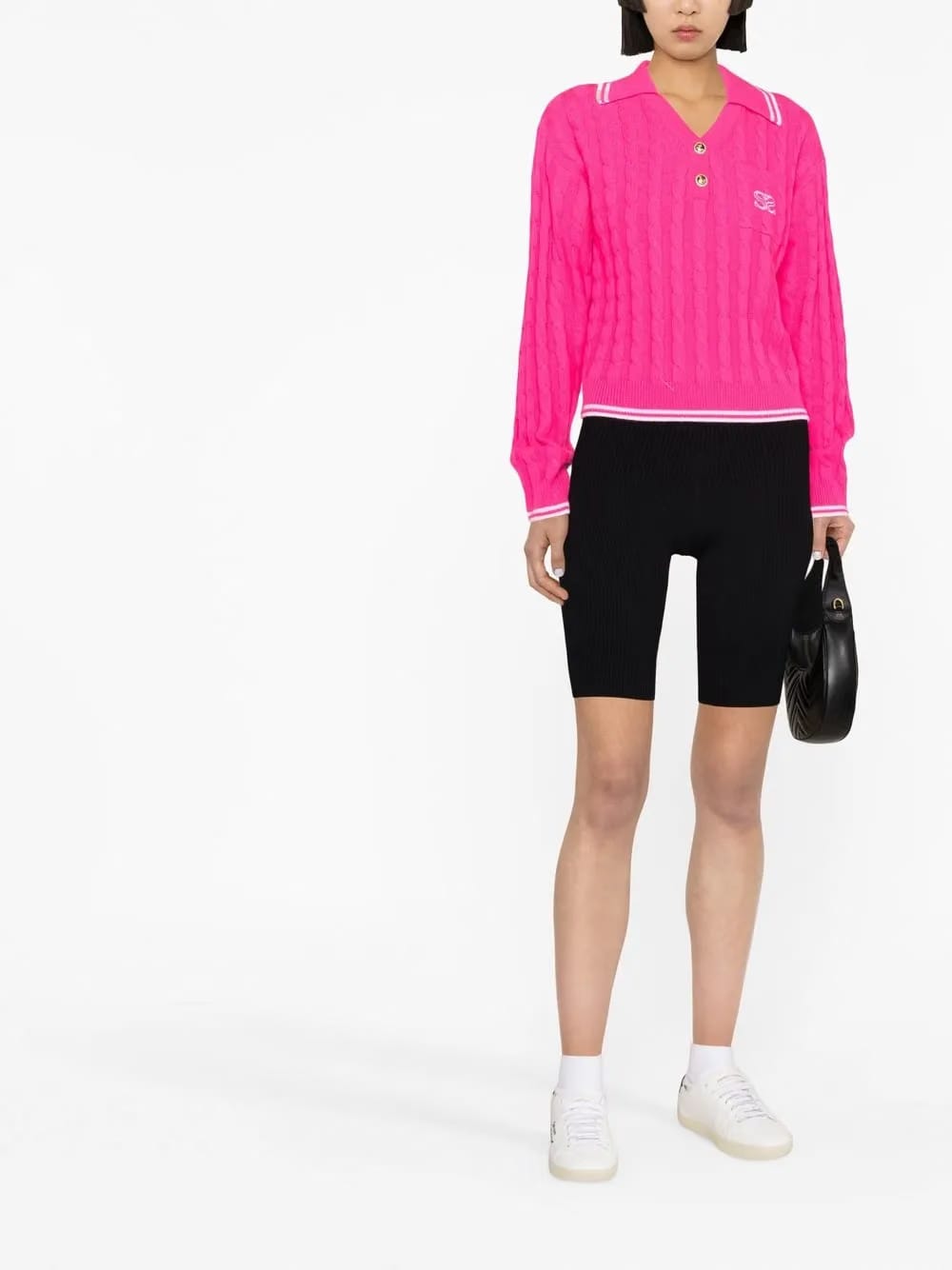 ribbed-knit cycling shorts