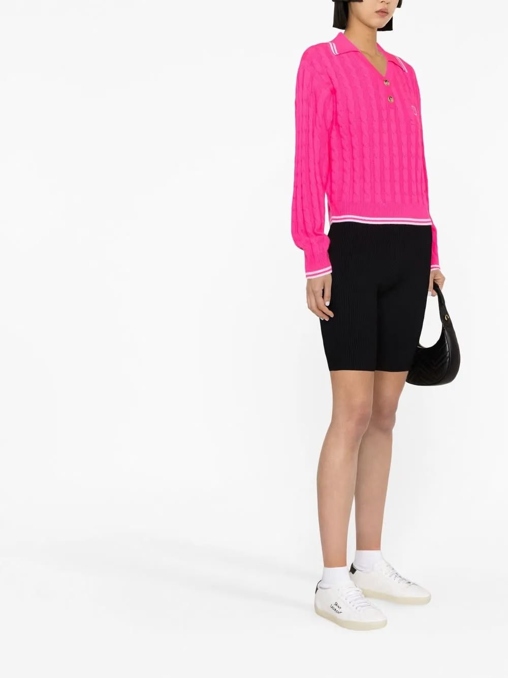 ribbed-knit cycling shorts