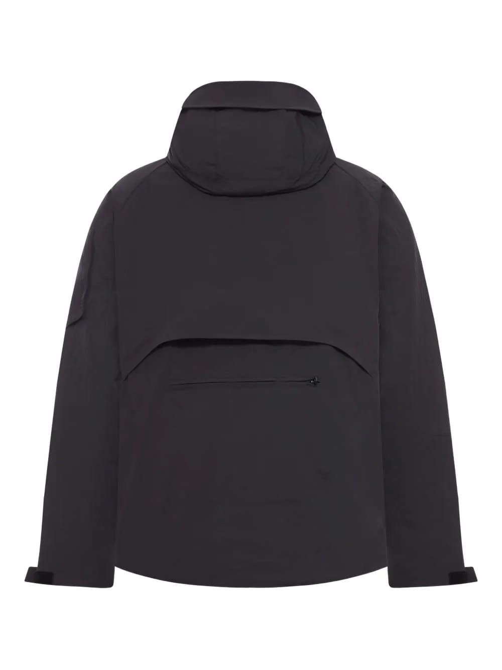 Hybrid hooded down jacket