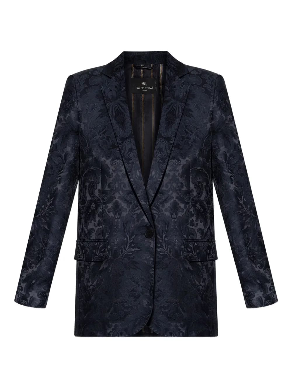 floral-pattern single-breasted blazer