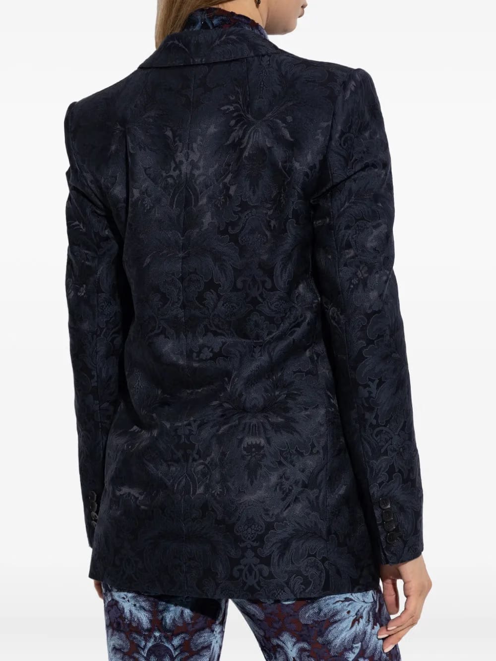 floral-pattern single-breasted blazer