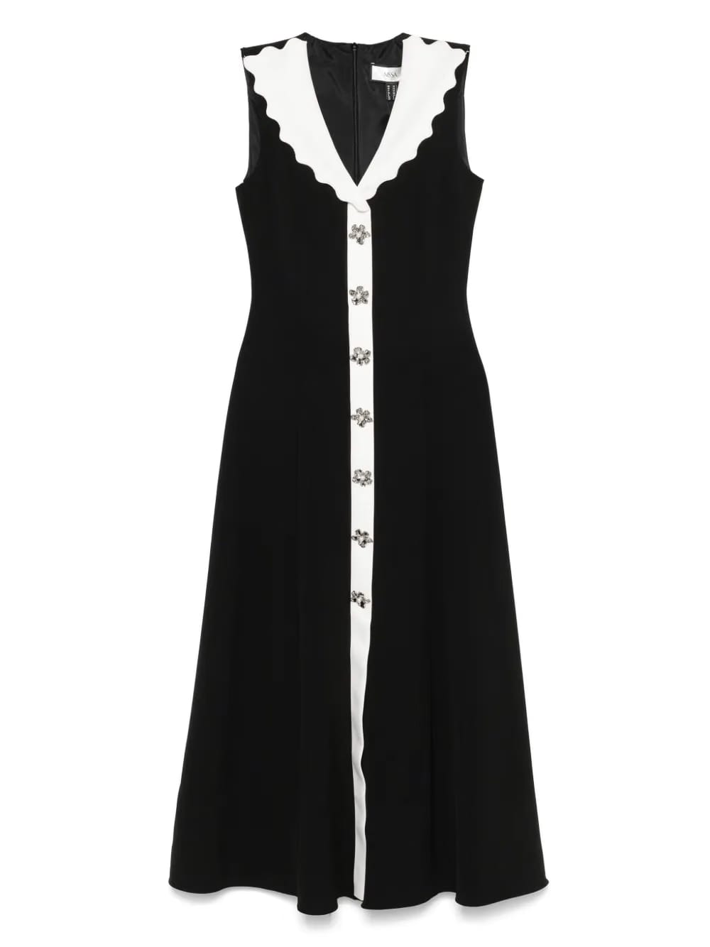scallop-collar midi dress