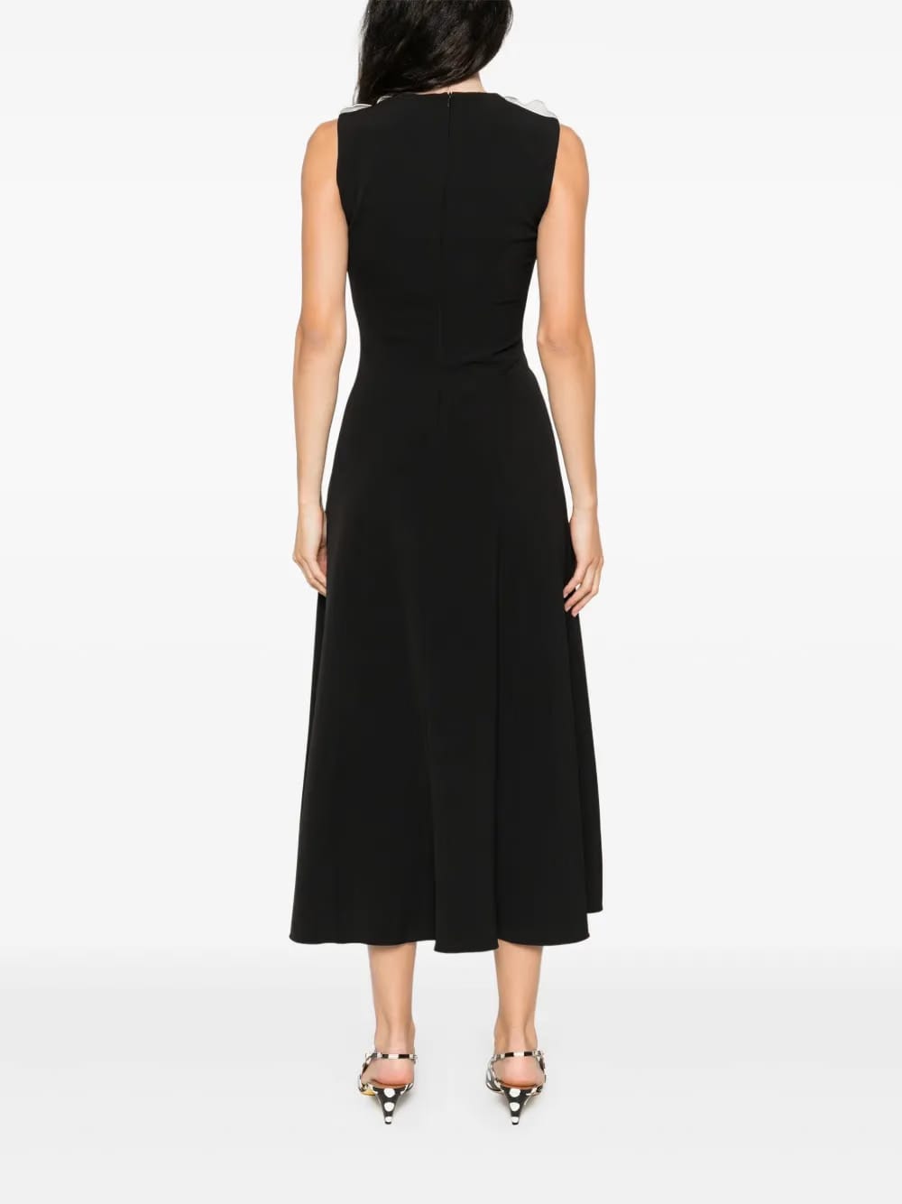 scallop-collar midi dress