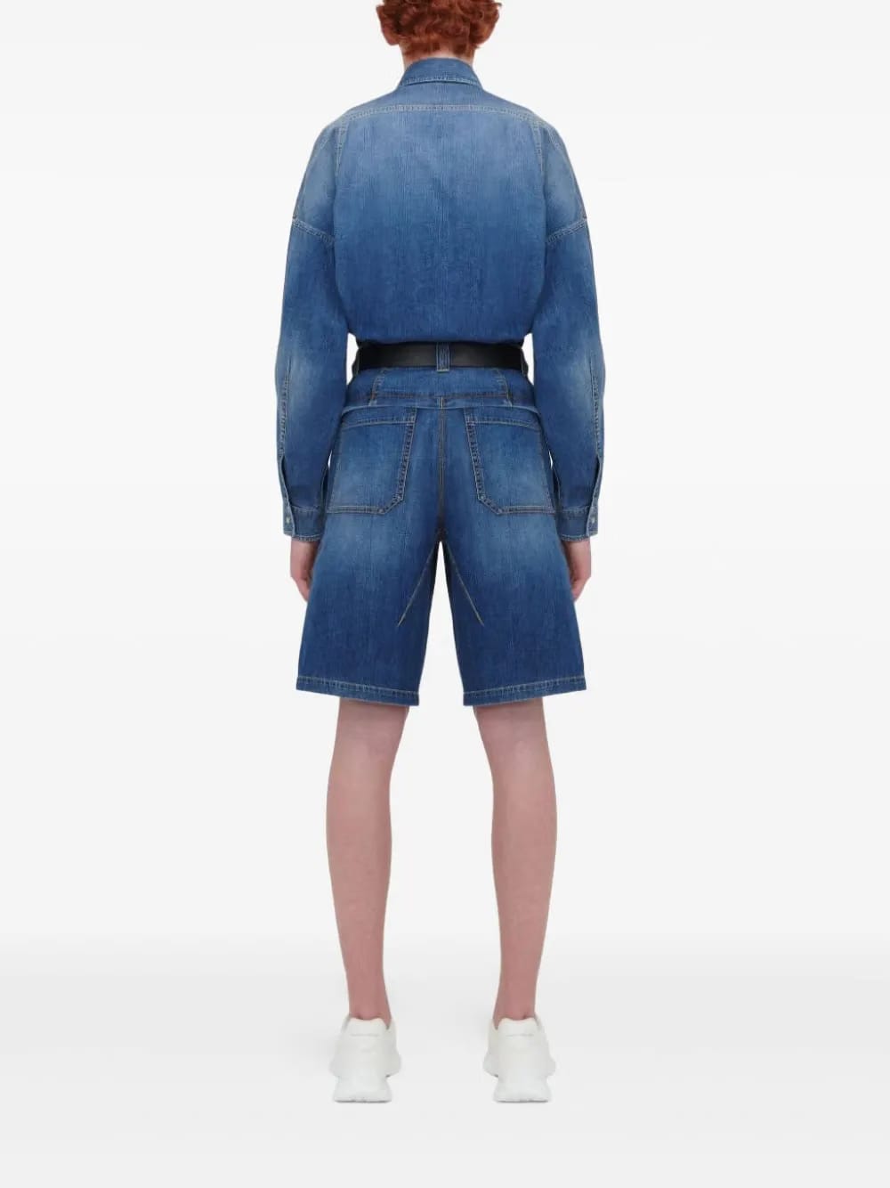 dart-detail denim shirt
