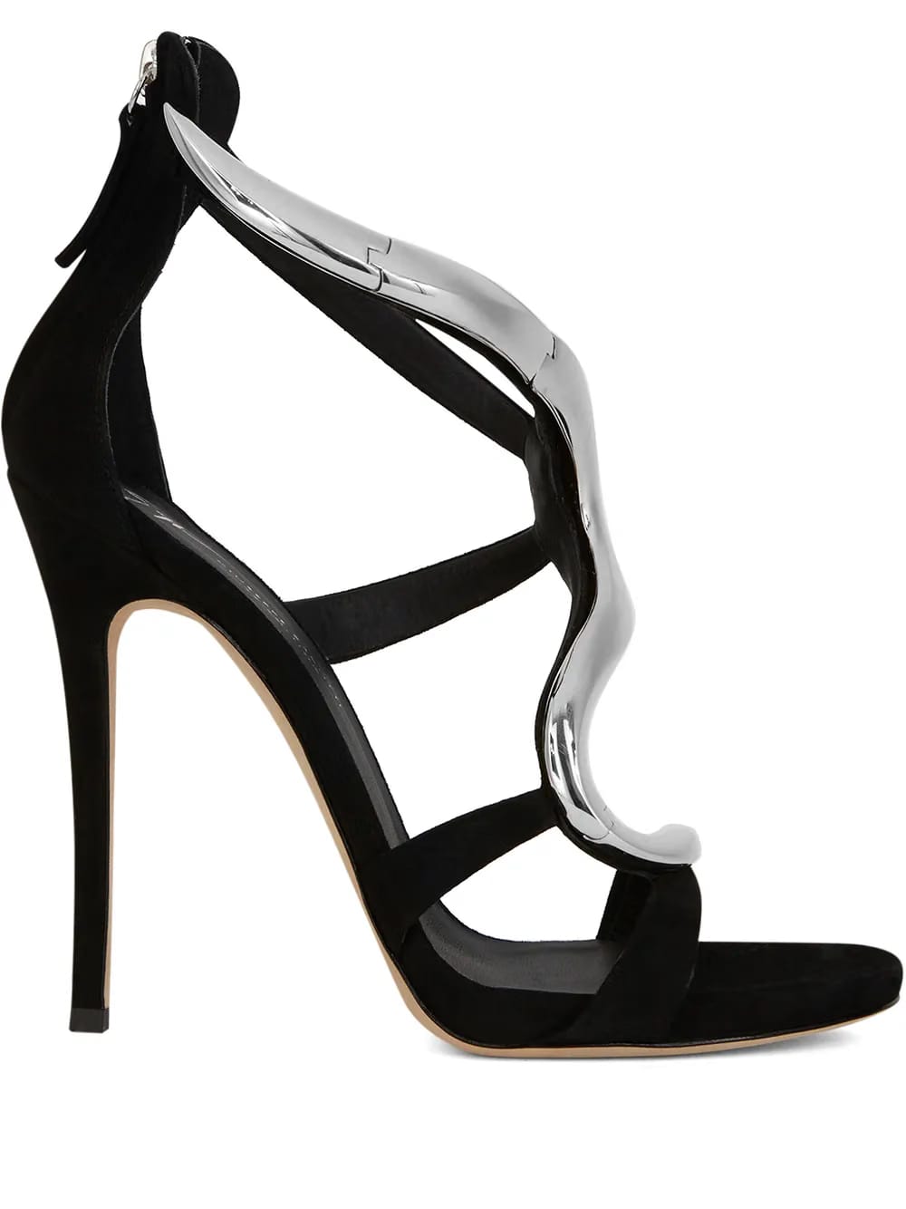 120mm Venere metallic-snake sandals