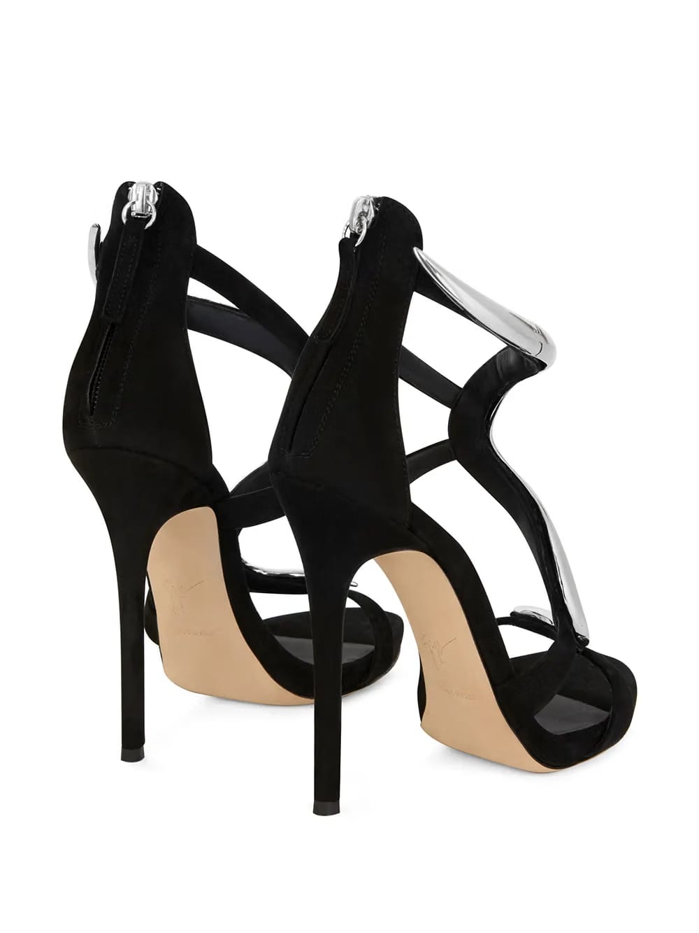 120mm Venere metallic-snake sandals