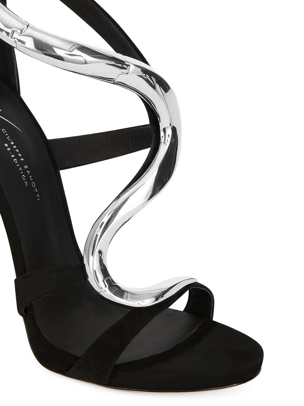 120mm Venere metallic-snake sandals