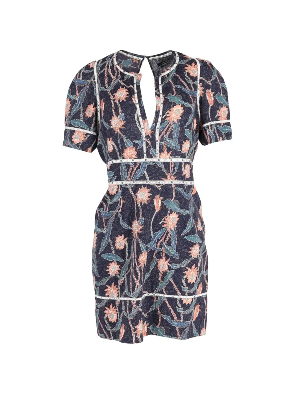 floral-print short-sleeve dress