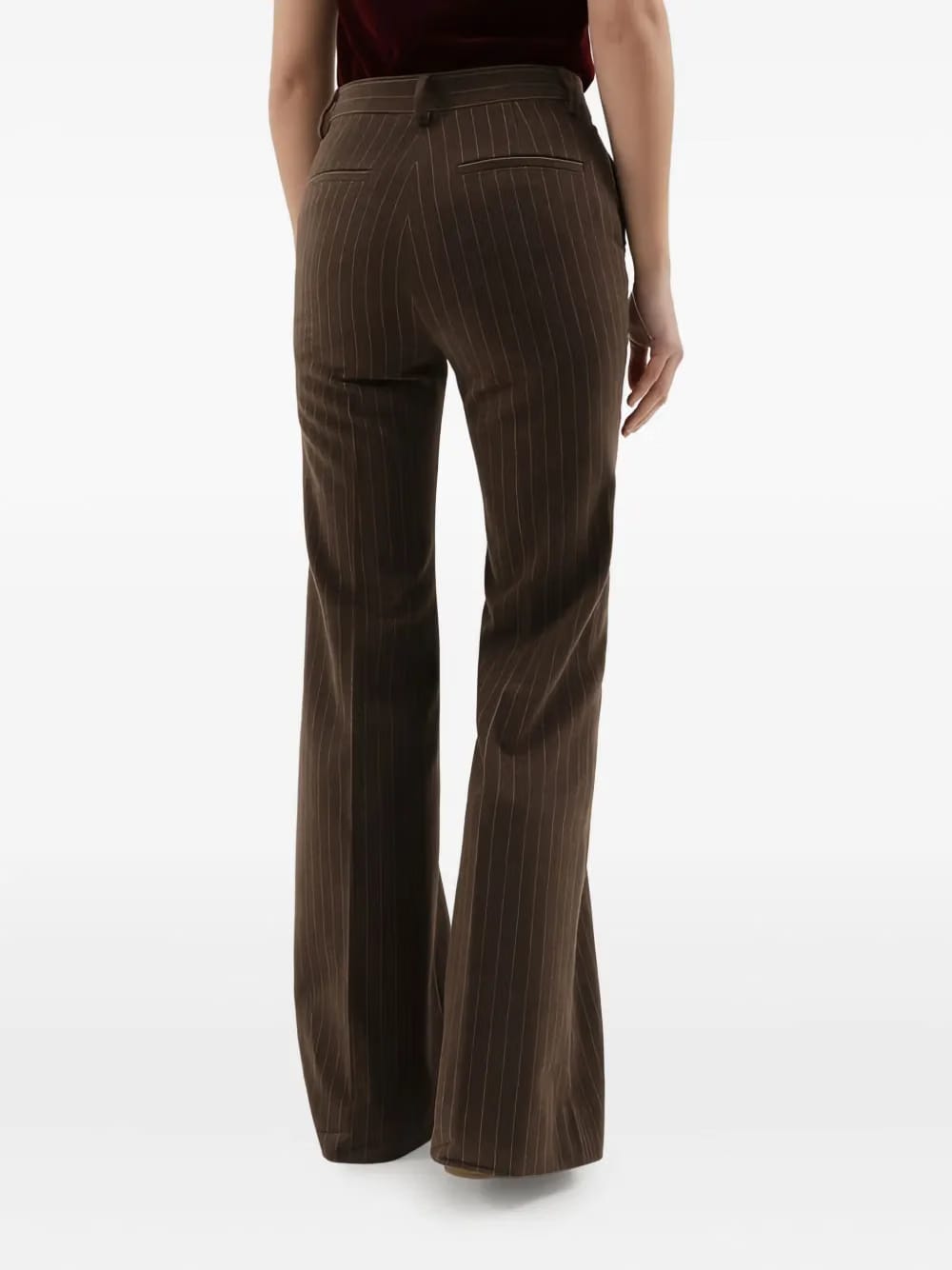 pinstripe flared trousers