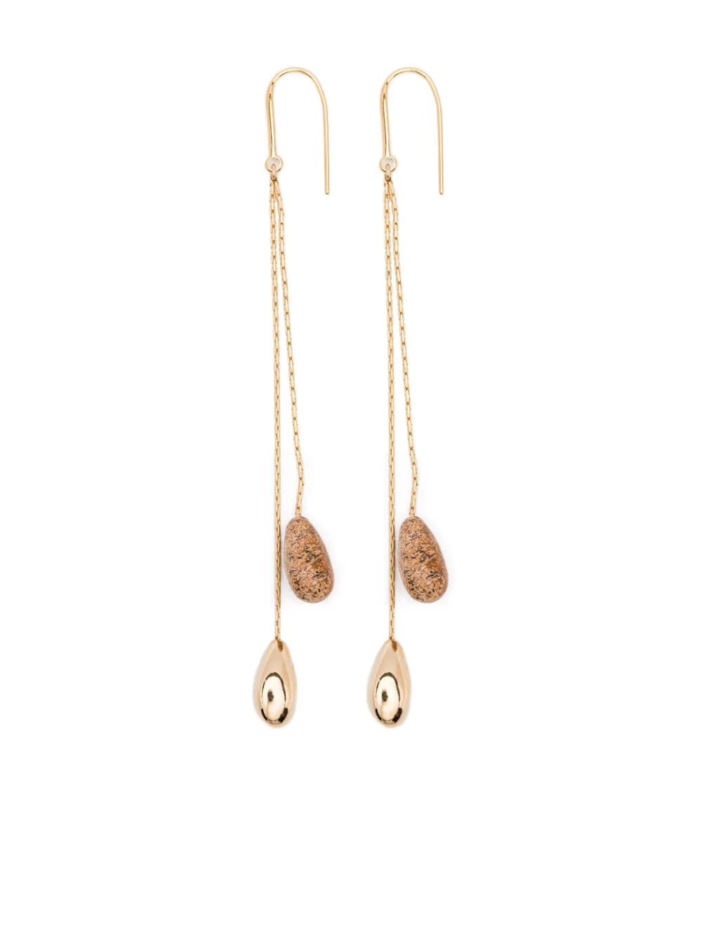 Imala gold-chain stone earrings
