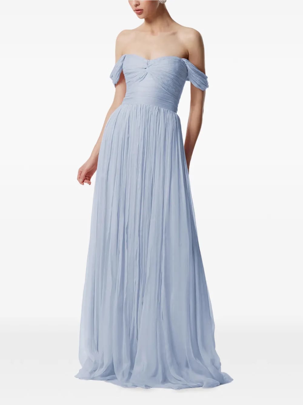 Roselyn off-shoulder silk maxi dress