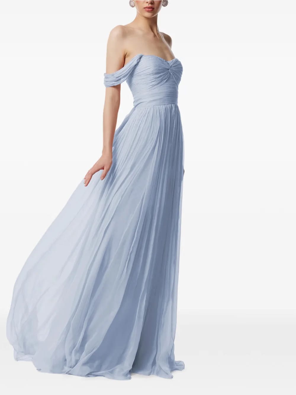 Roselyn off-shoulder silk maxi dress