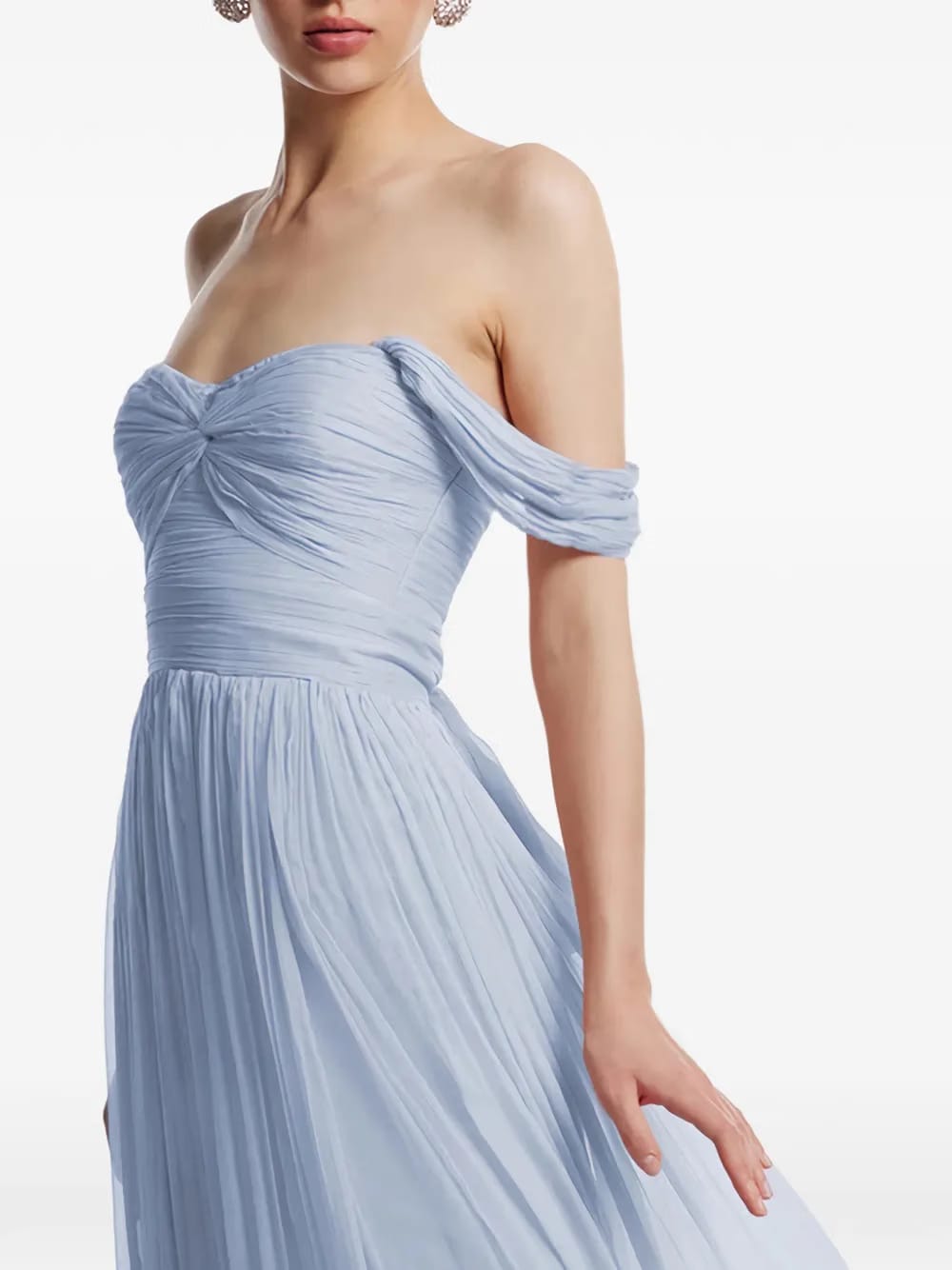 Roselyn off-shoulder silk maxi dress