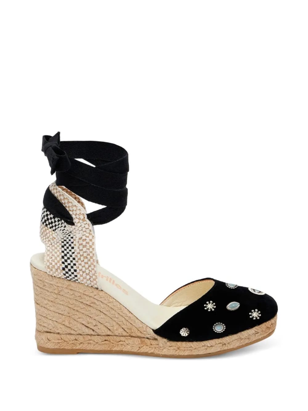 Espadrilles stone-embellished wedge espadrilles