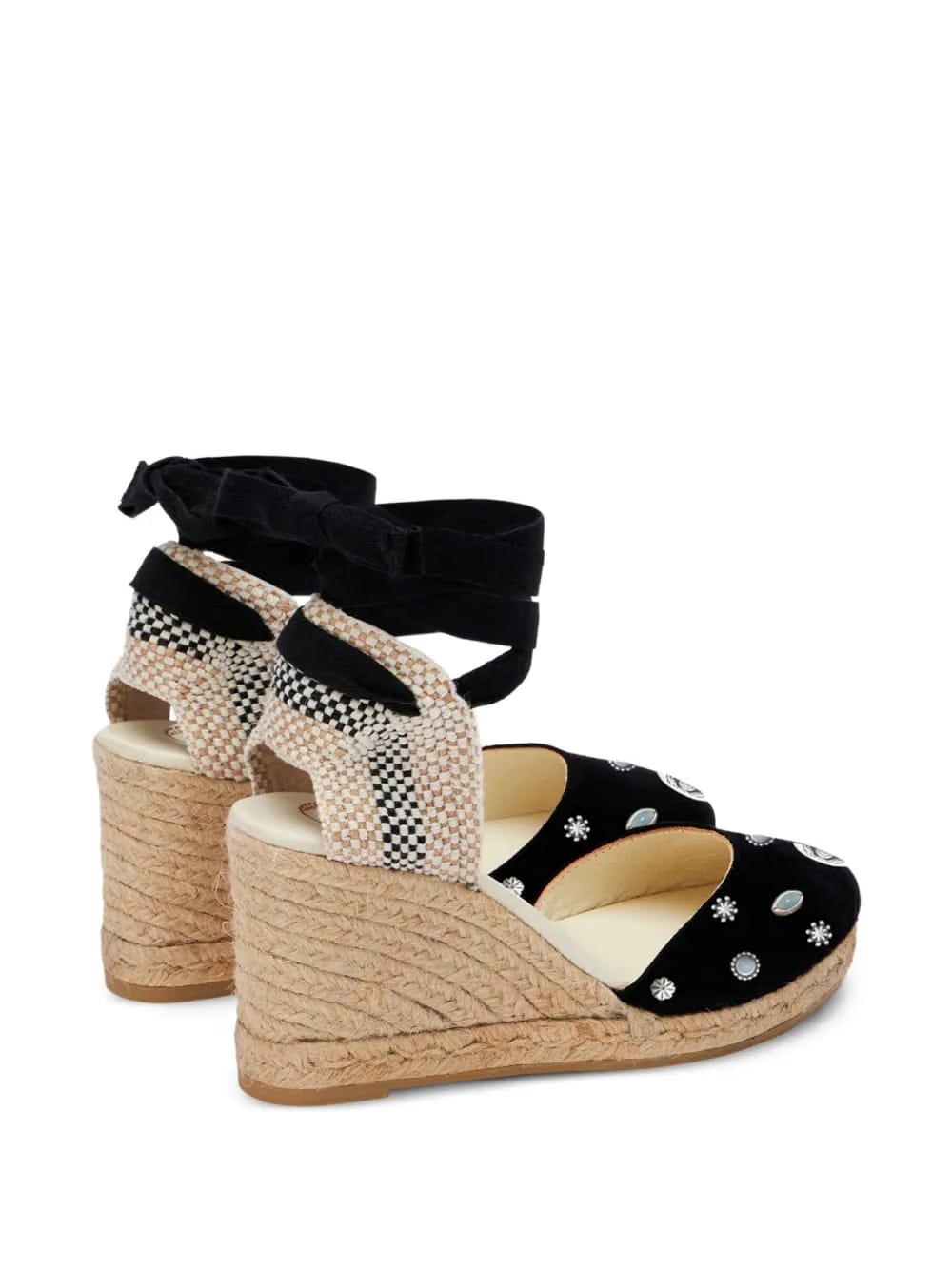 Espadrilles stone-embellished wedge espadrilles