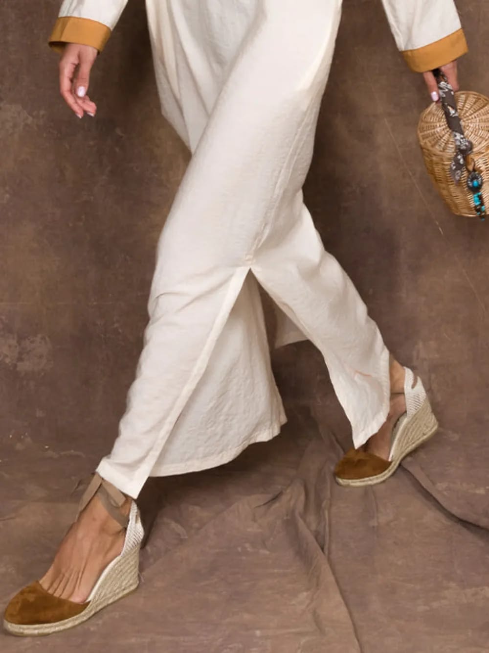 Espadrilles stone-embellished wedge espadrilles