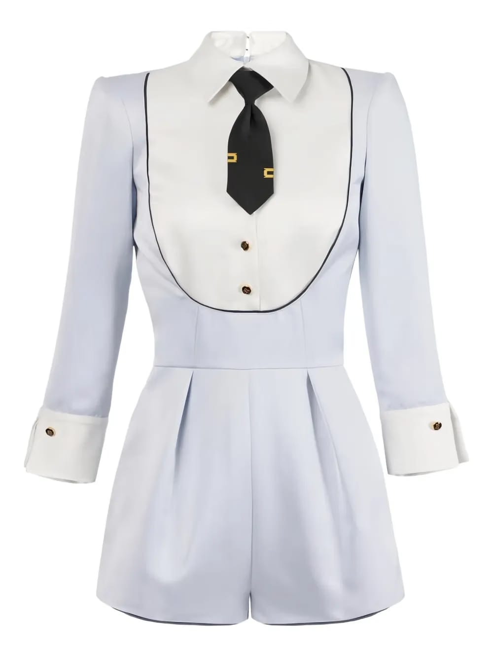 tie duchess-detail jumpsuit
