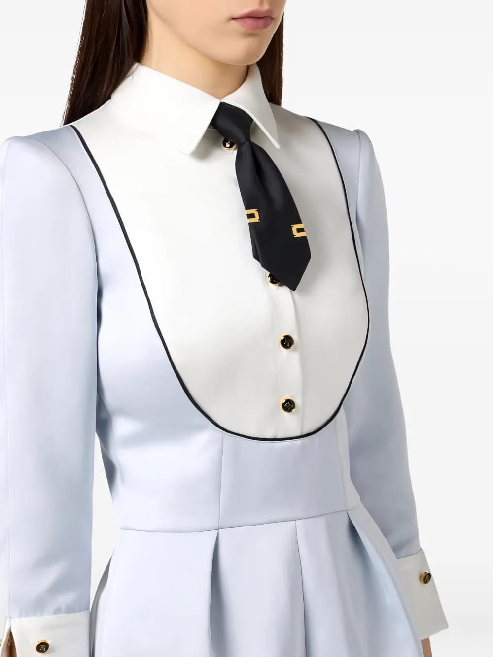 tie duchess-detail jumpsuit
