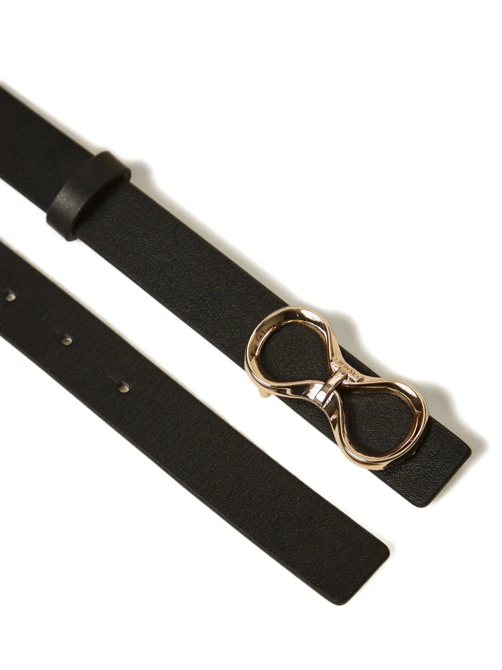logo-buckle reversible leather belt