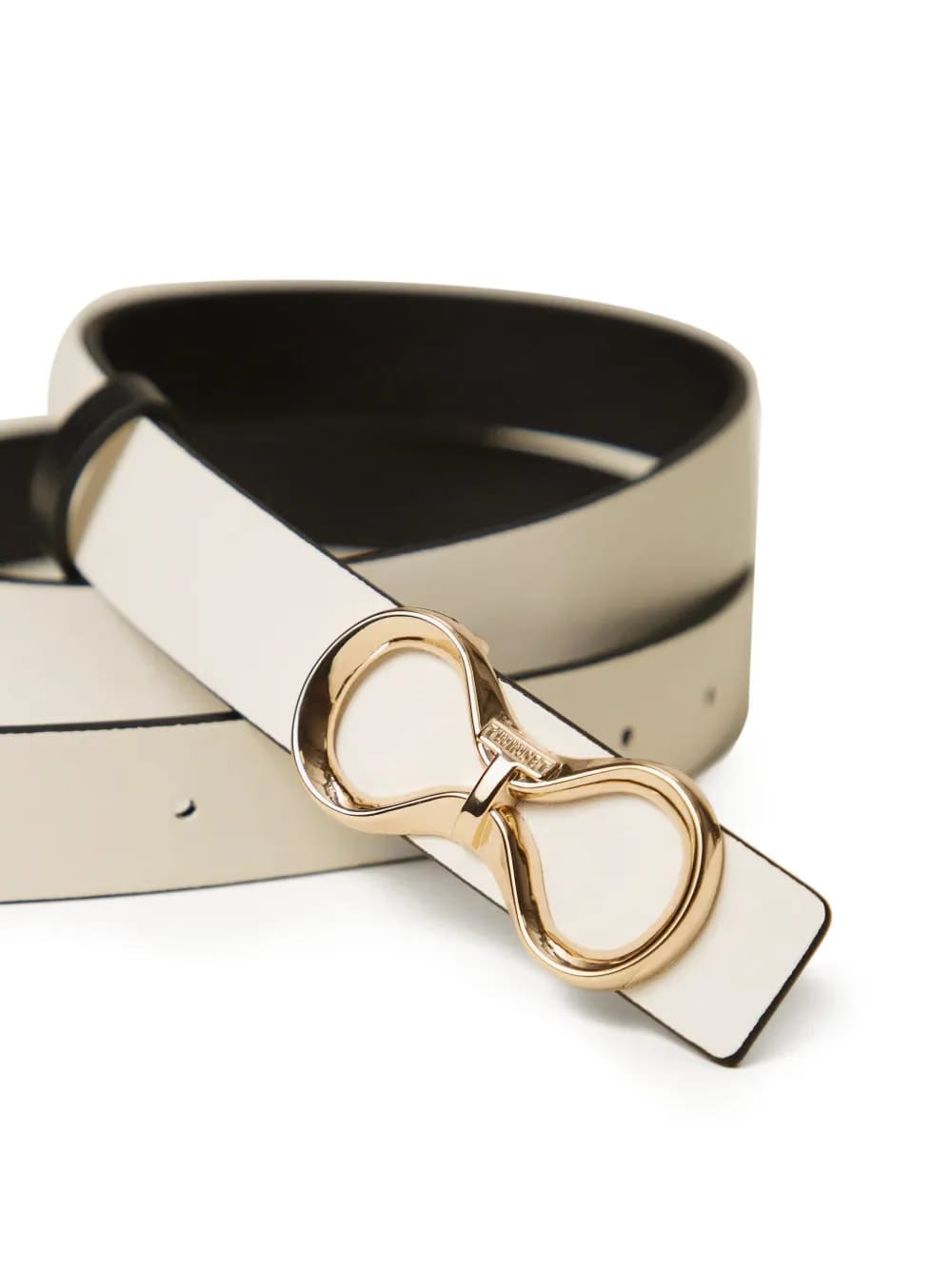 logo-buckle reversible leather belt