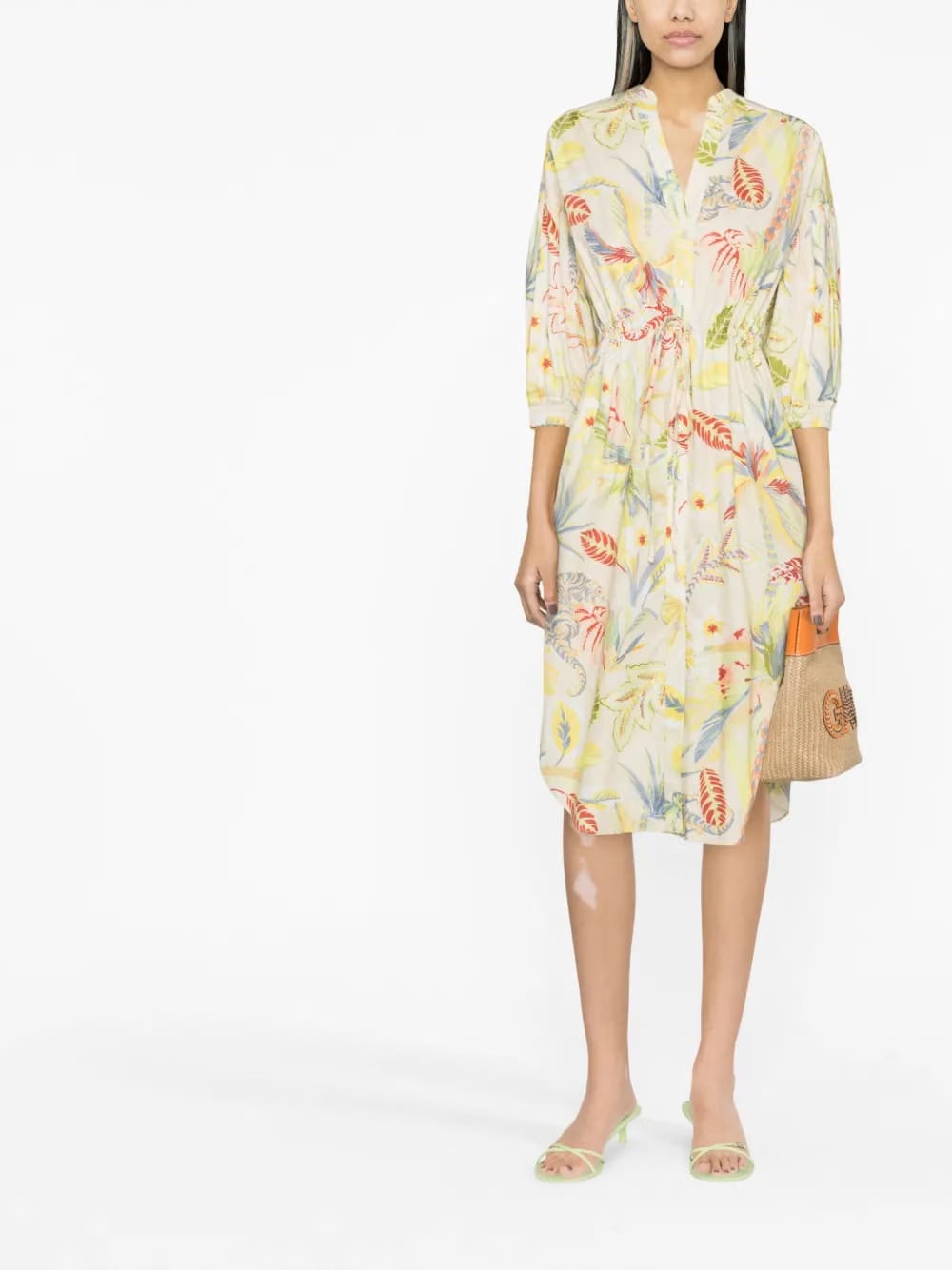 printed cotton shirt dress