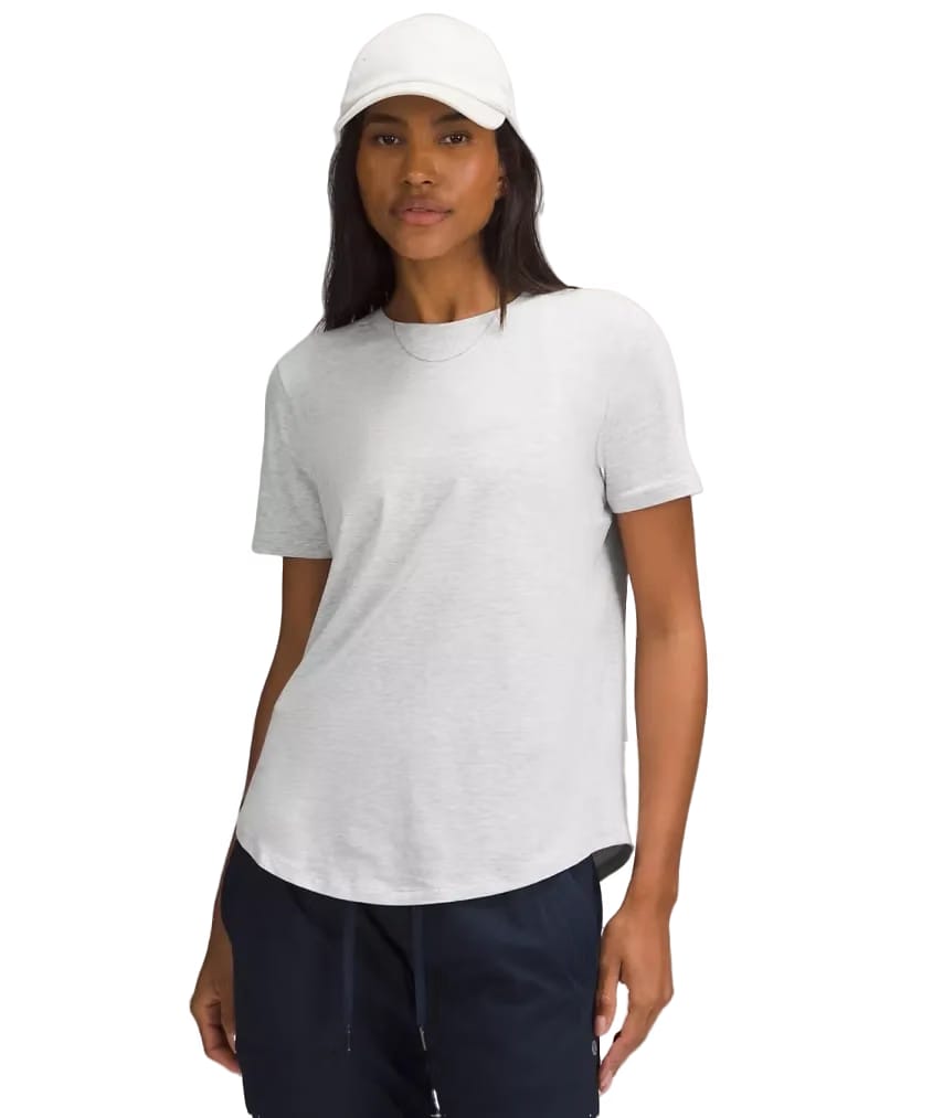 Lululemon Love Curved-Hem Crewneck T-Shirt Heathered Core Ultra Light Grey