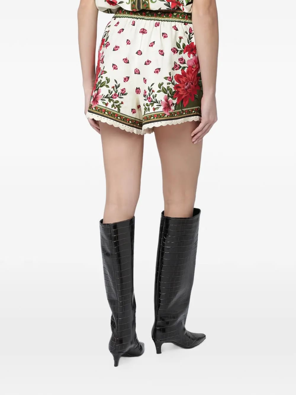 floral drawstring shorts