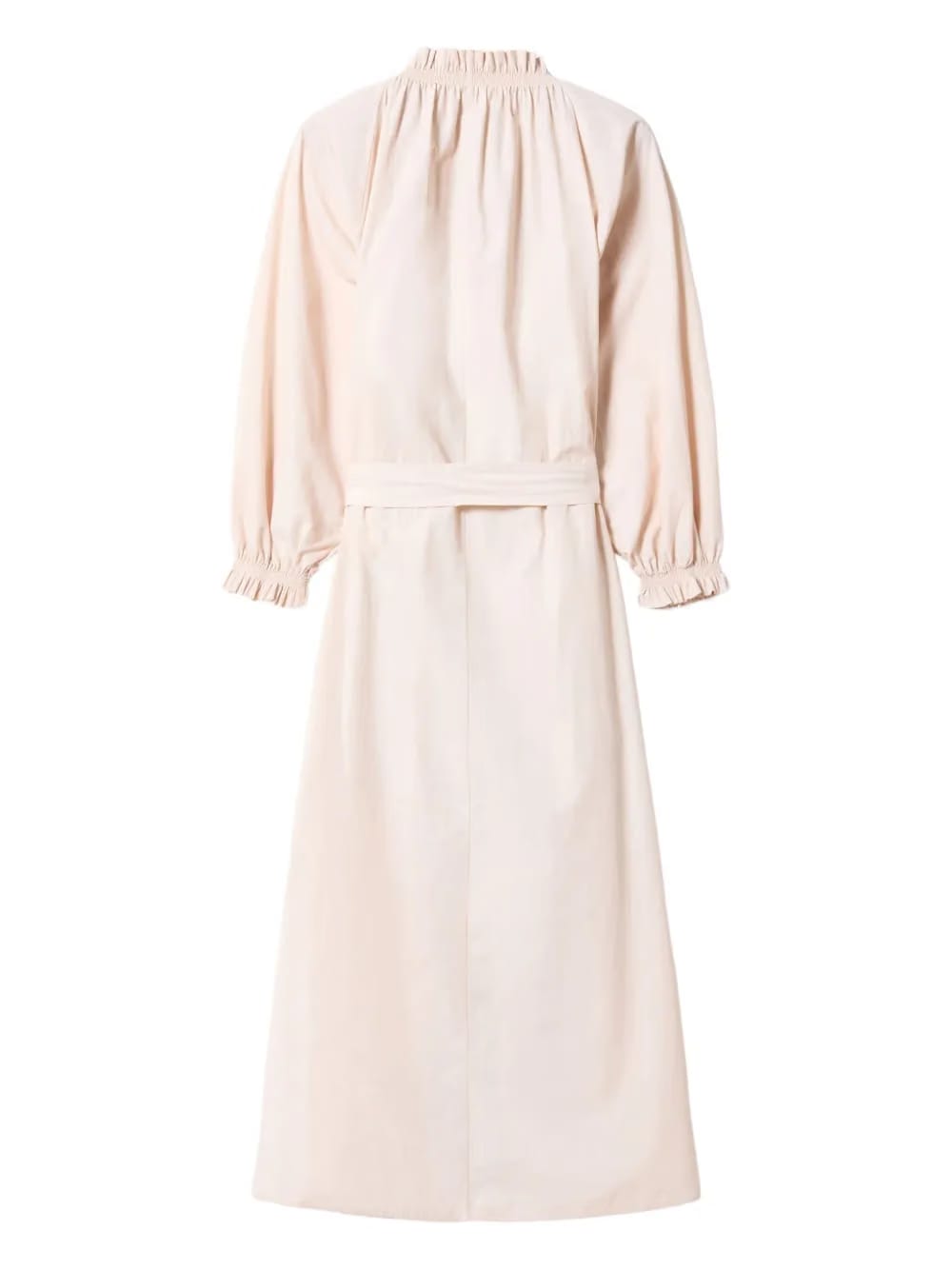 embroidered ruffle-trimmed dress