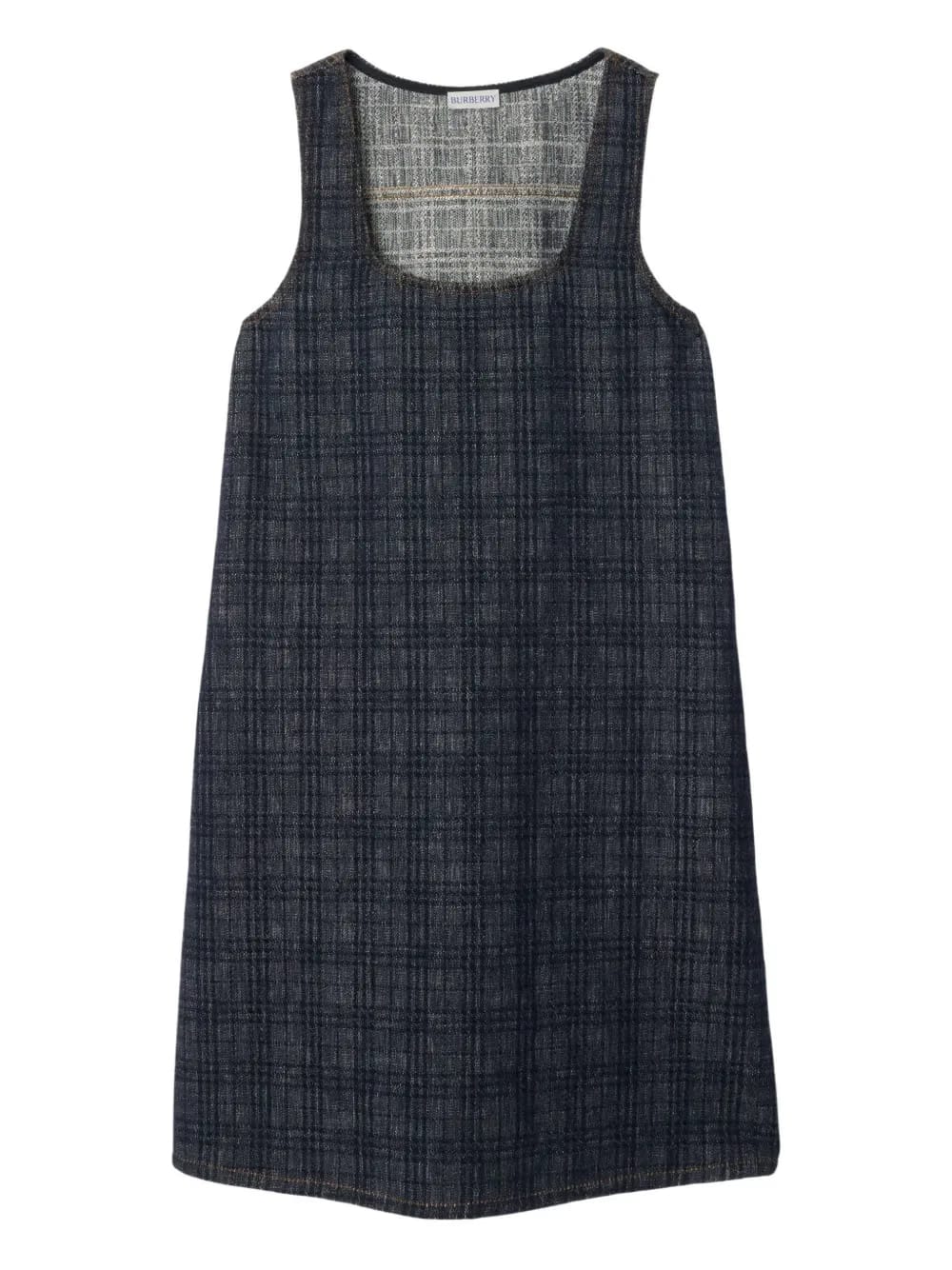 checked denim dress