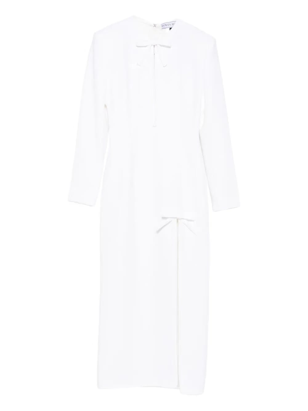 bow-detail side-slit maxi dress