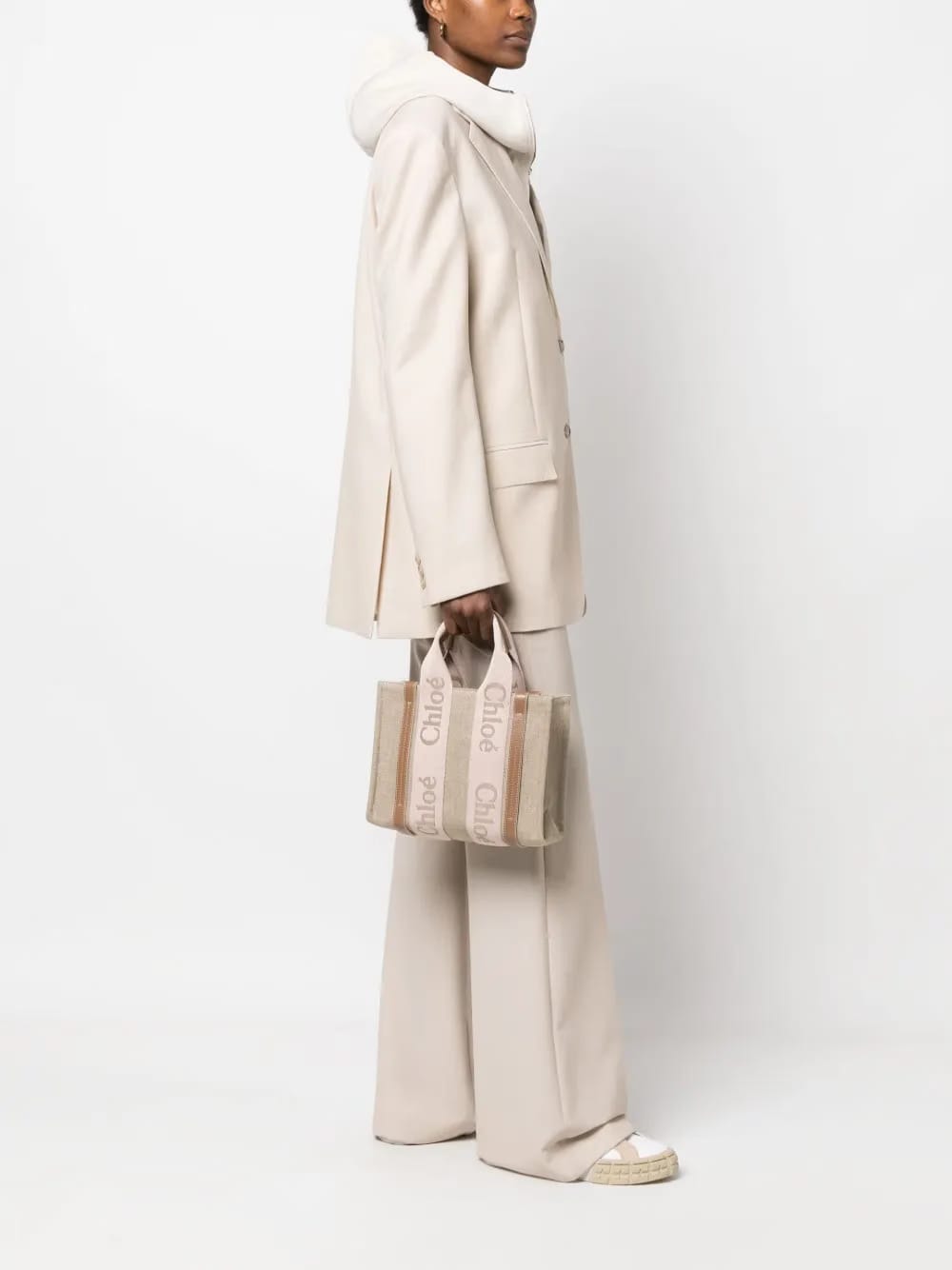 small Woody linen tote bag
