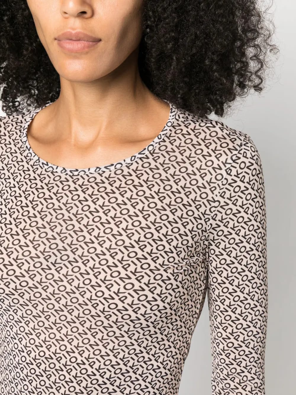 logo-print semi-sheer sweatshirt