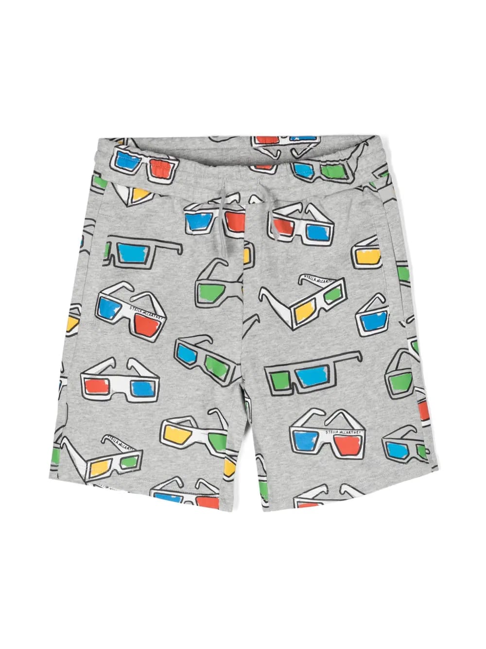 sunglasses-print organic cotton track shorts