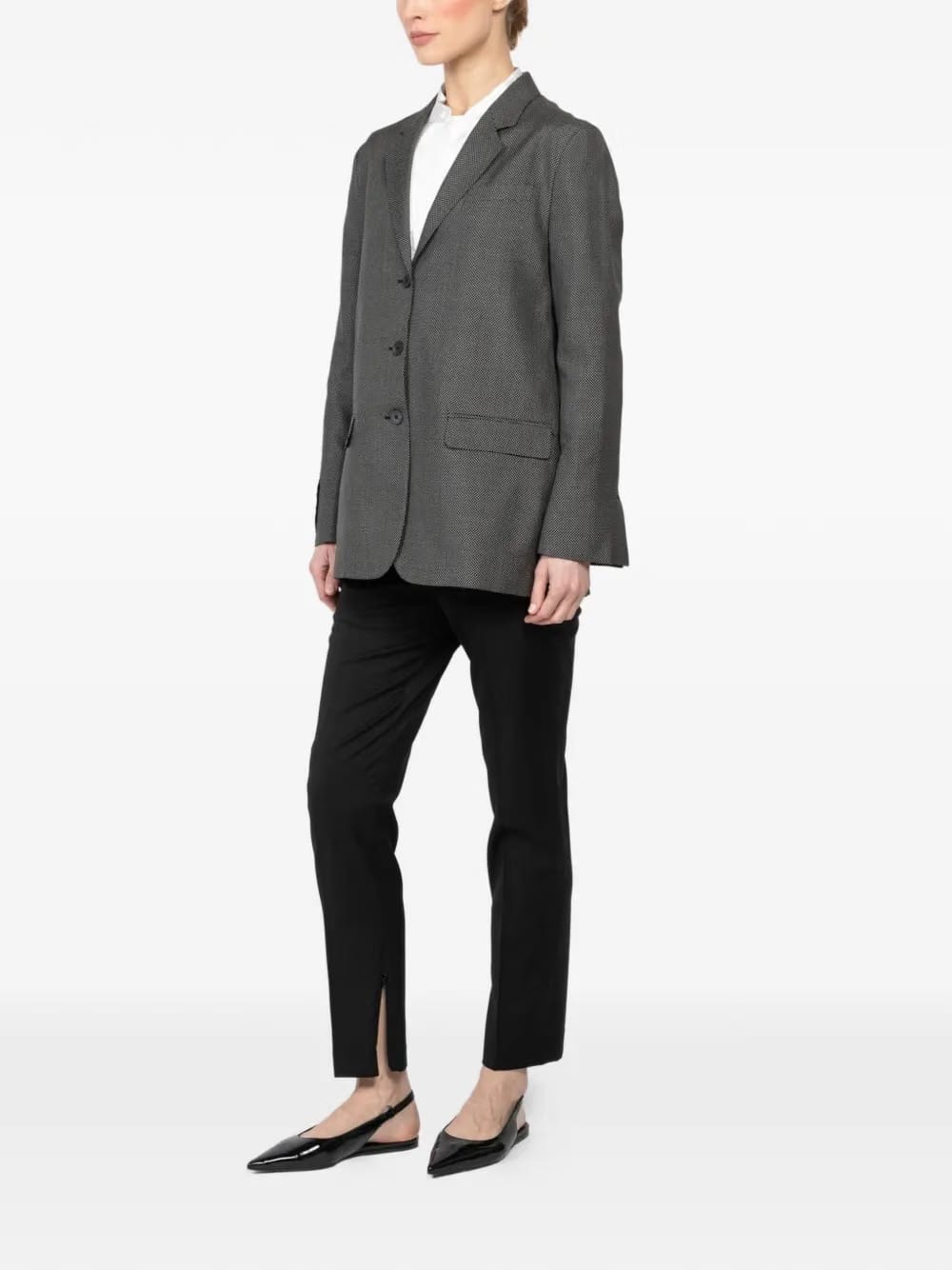 polka-dot three-button single-breasted jacket