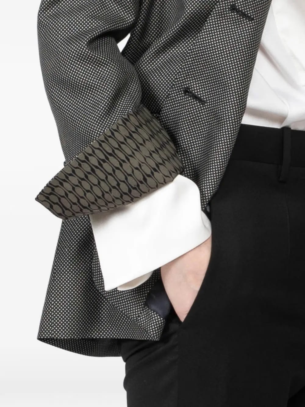 polka-dot three-button single-breasted jacket