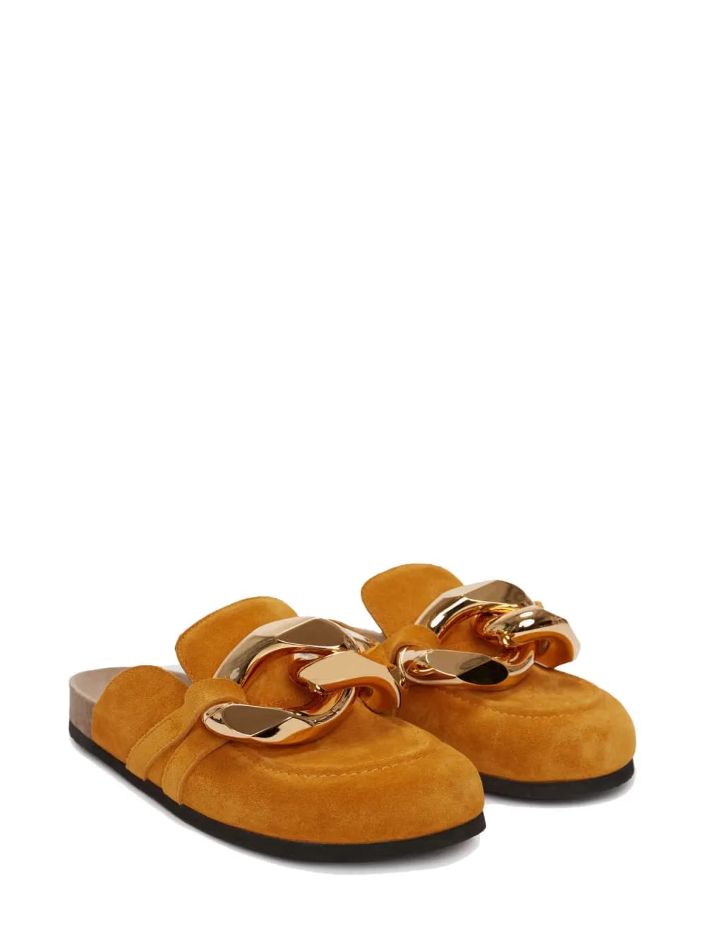 chain-embellished loafer mules