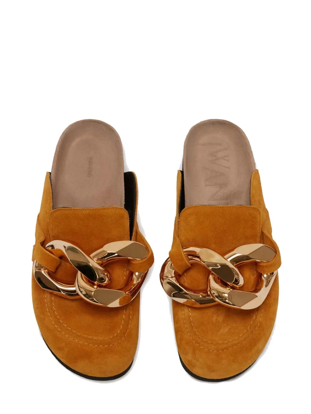 chain-embellished loafer mules