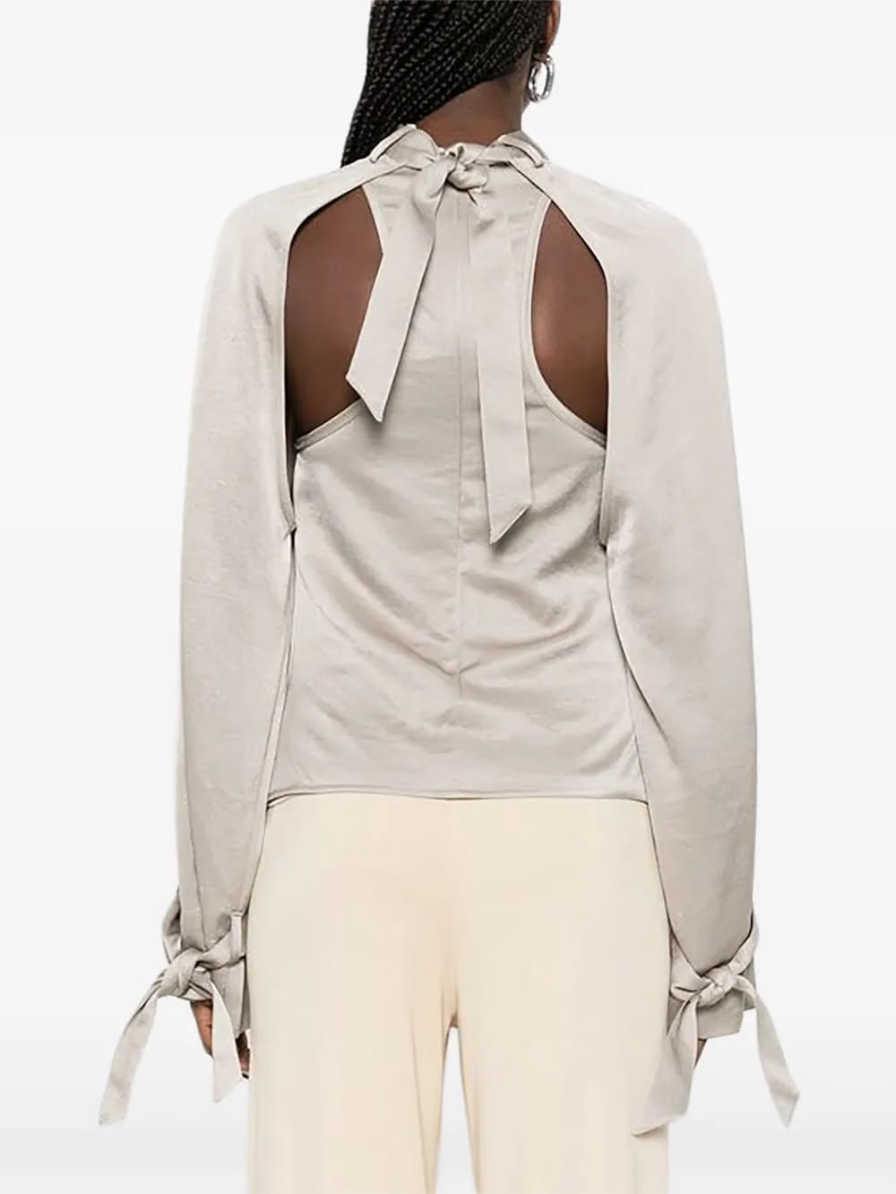 detachable-bolero tie-detail top