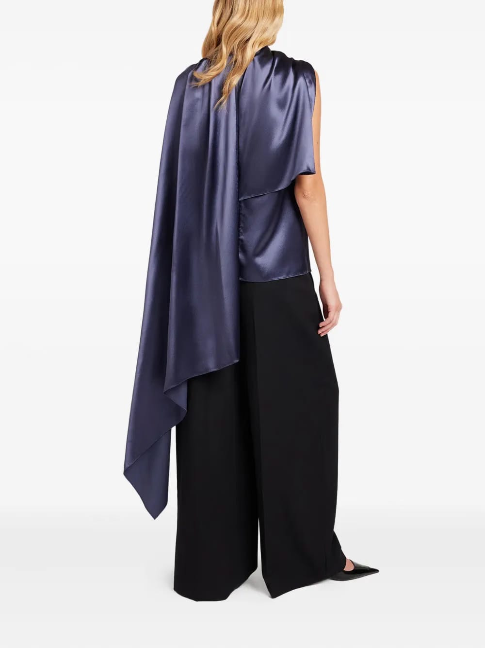 draped satin-effect top
