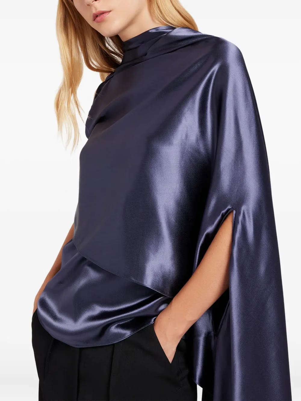 draped satin-effect top