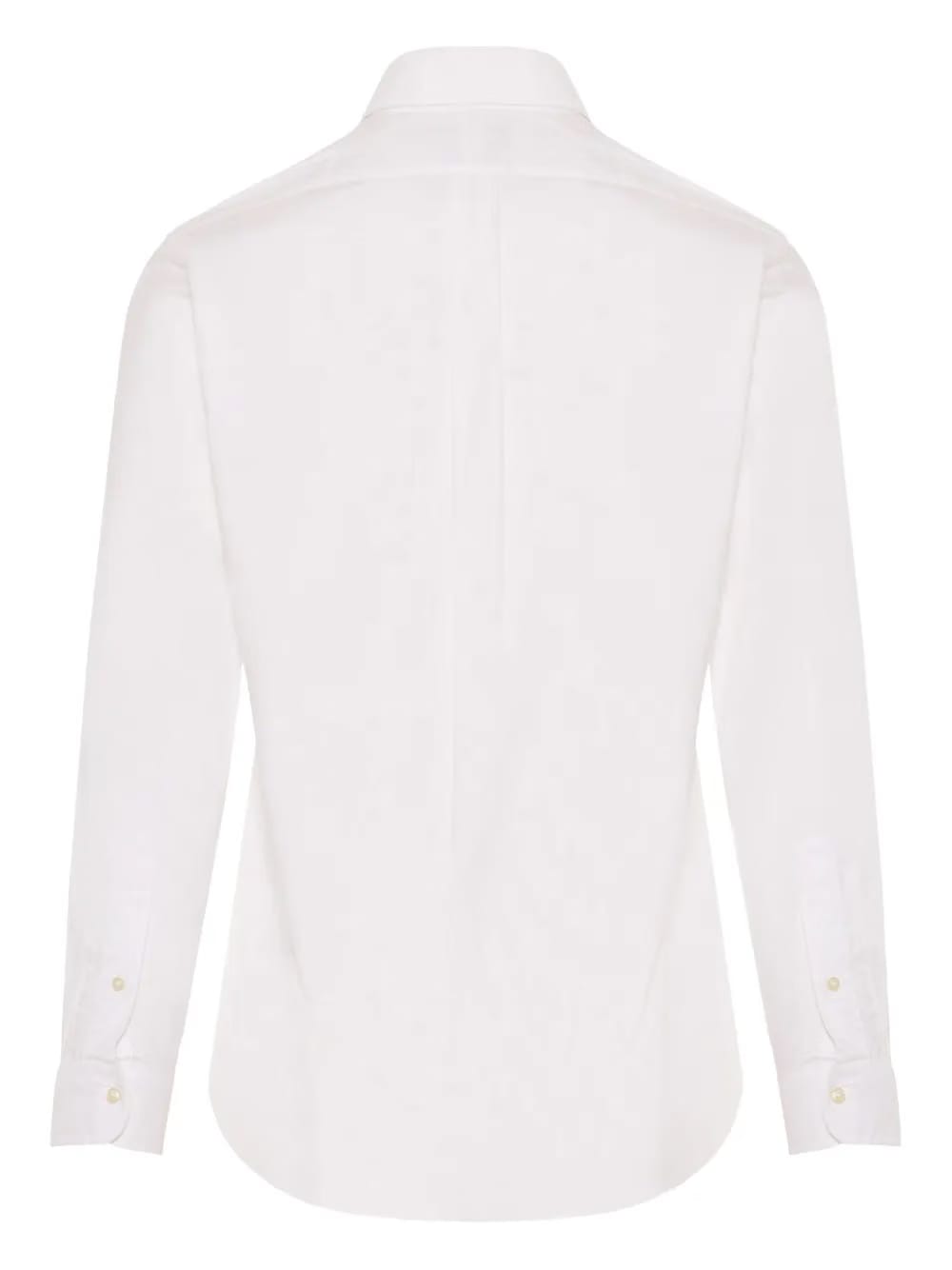 long-sleeve logo-embroidered shirt