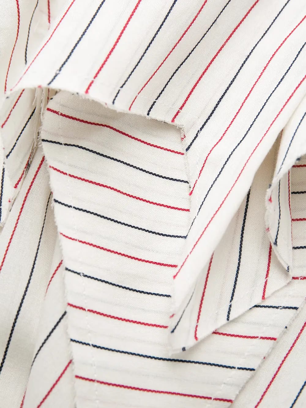 striped raw edge shirt