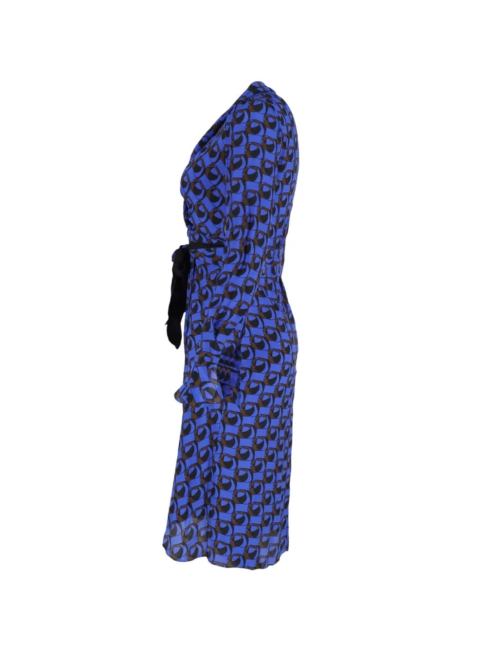 printed wrap-effect midi dress