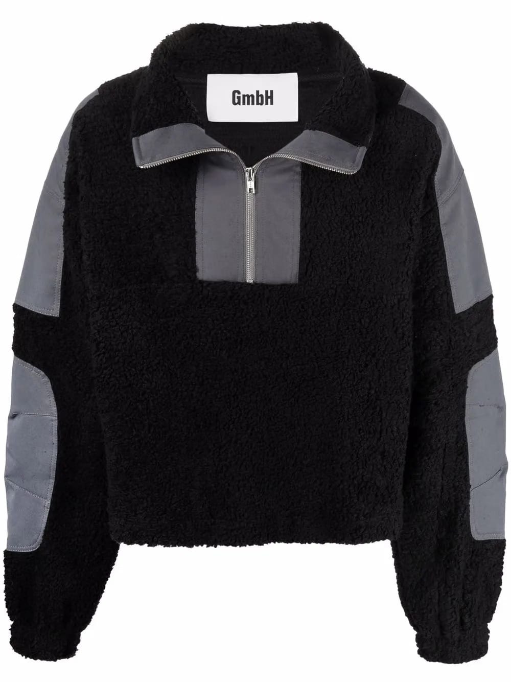 stand-up collar contrast sweatshirt