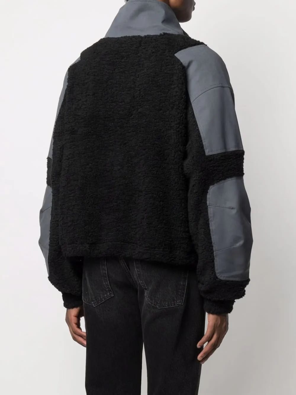 stand-up collar contrast sweatshirt