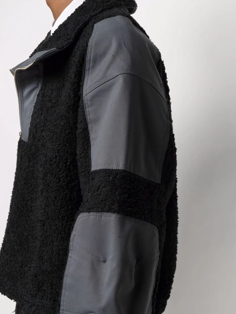 stand-up collar contrast sweatshirt