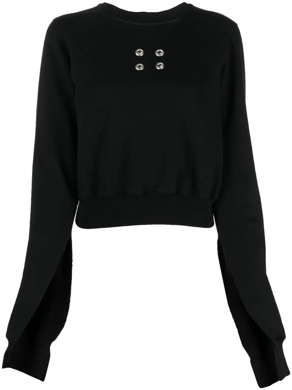 eyelet-embellished cropped sweatshirt