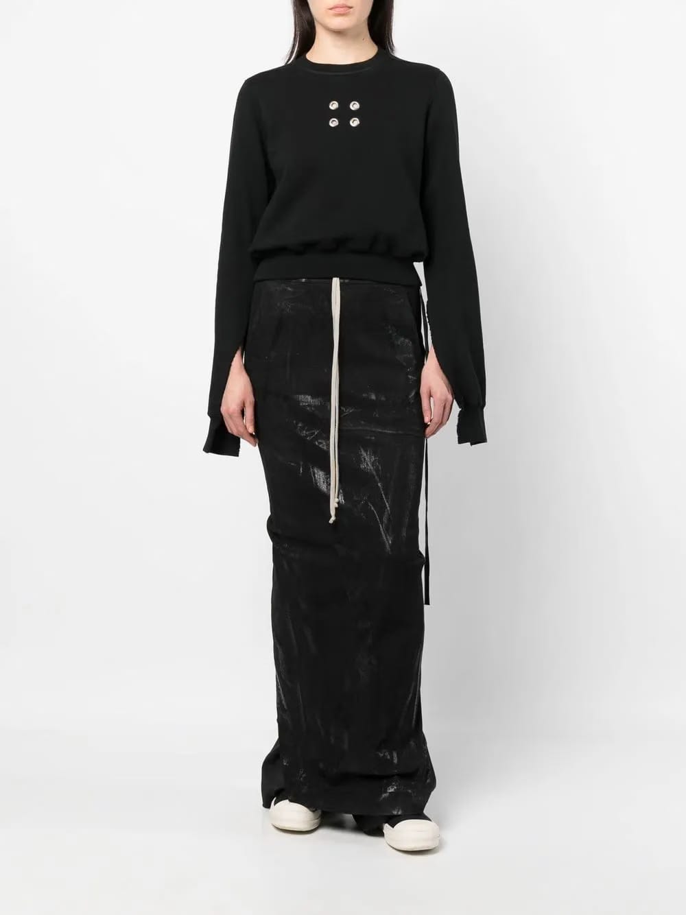 eyelet-embellished cropped sweatshirt
