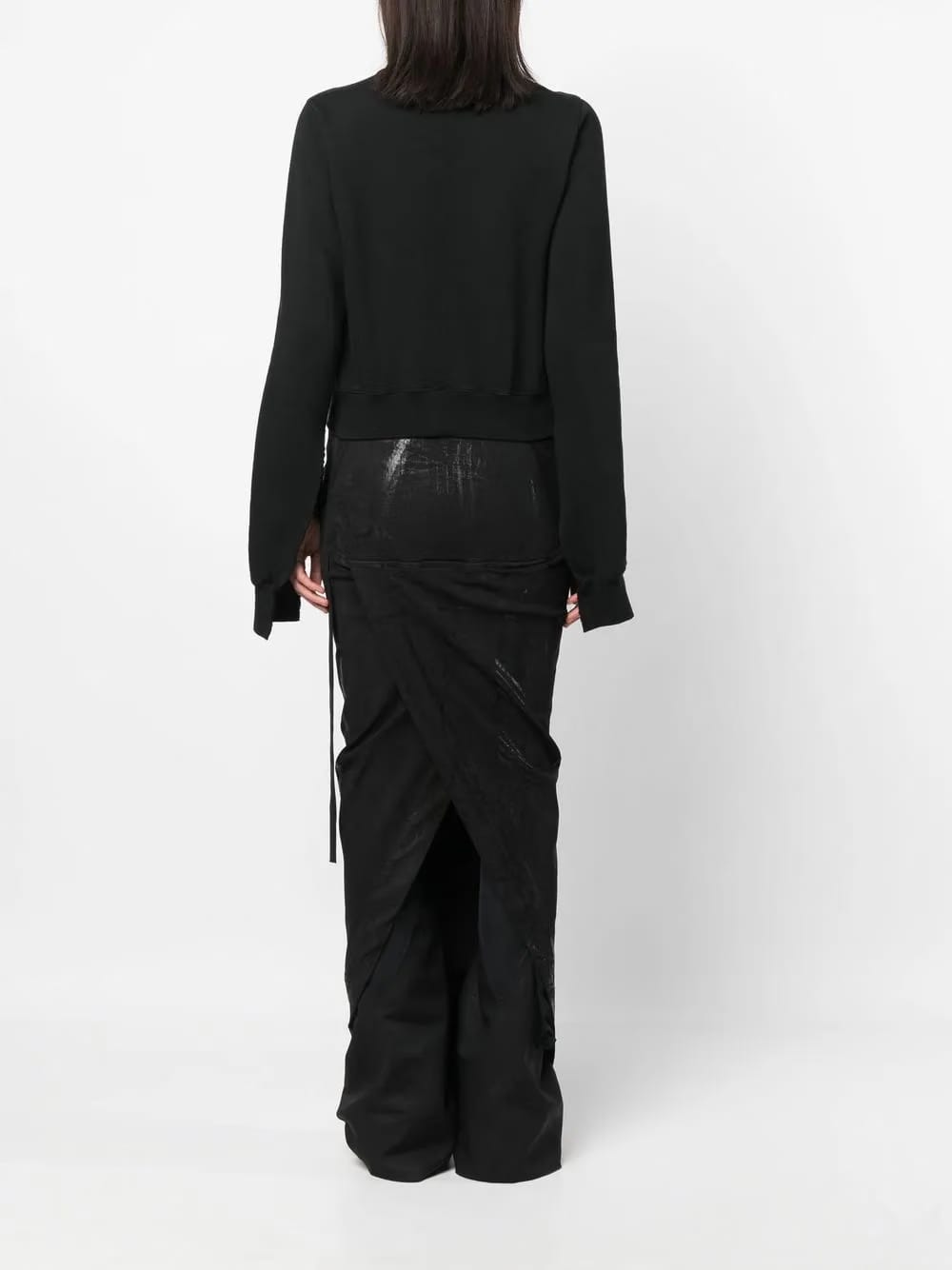 eyelet-embellished cropped sweatshirt
